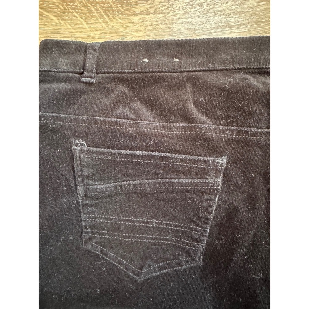 Tribal Womens Black Fine Wale Corduroy Straight Leg Stretch Pants Size 16 - Picture 7 of 9